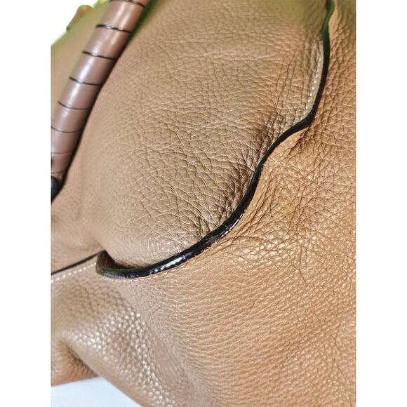 Authentic CHLOE Calfskin Marcie Large Double Carry Satchel: light tan/tan color - Picture 8 of 16